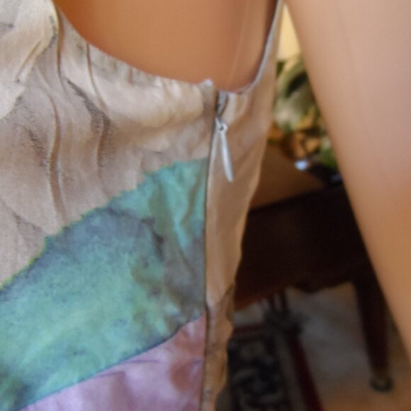 Moschino Cheap&chic Gray Multi Rose Print Sheath Dress w/Front Bow Detail Size 8 - Picture 11 of 16